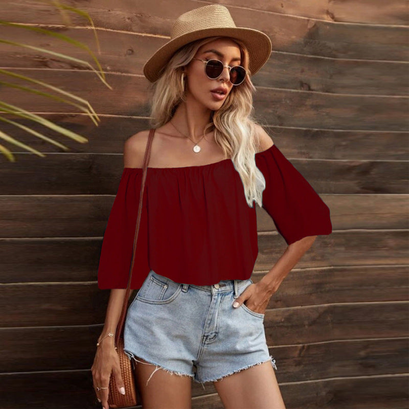 June Off The Shoulder Billowed Top - Rose - FINAL SALE Ins Street