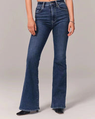 Vintage High Rise Classic Flare Jeans - Light Blue Wash Ins Street