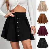 Hazelnut Button Down Corduroy Mini Skirt - Camel - FINAL SALE