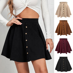 Hazelnut Button Down Corduroy Mini Skirt - Camel - FINAL SALE Ins Street