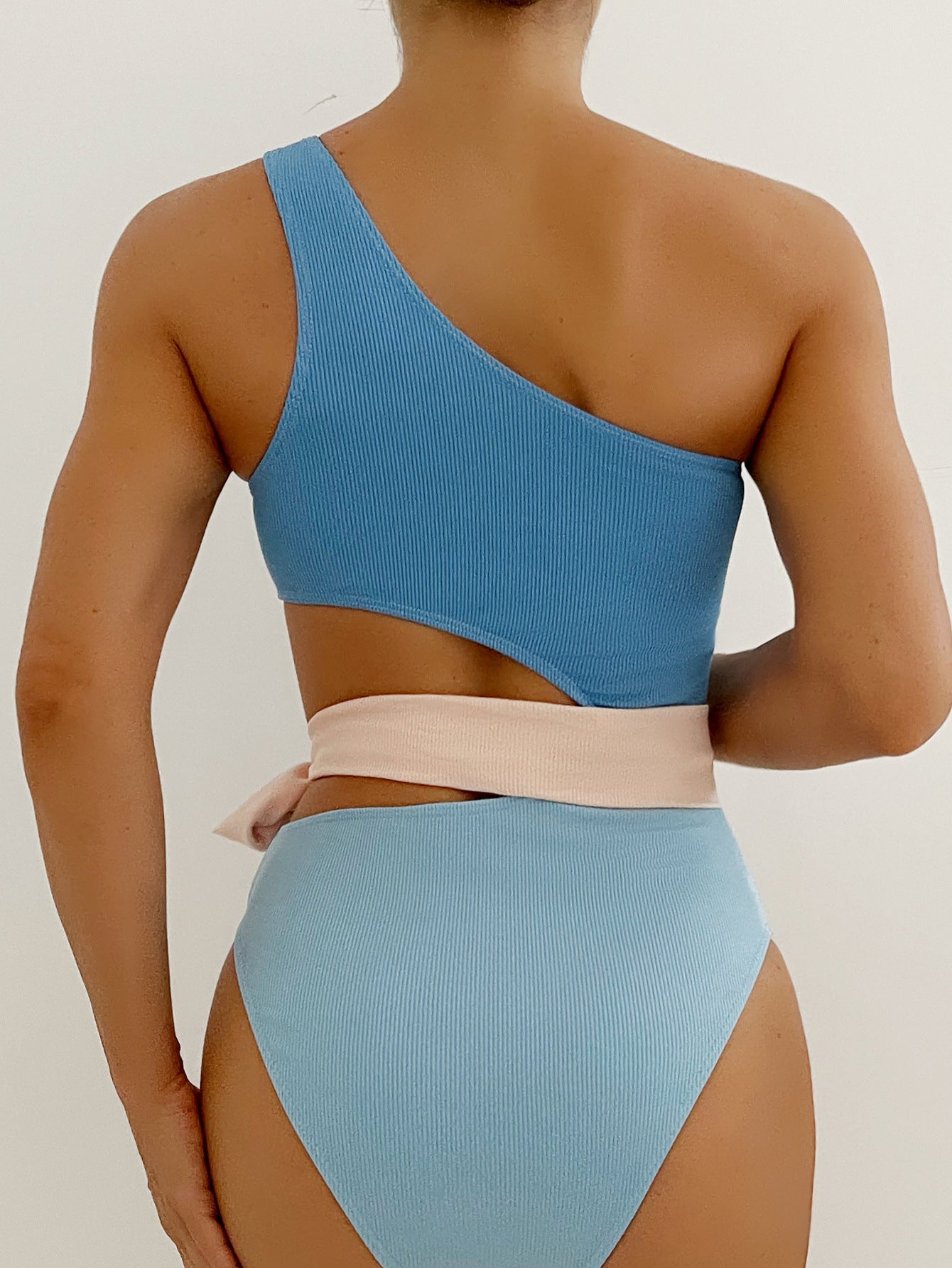 Sungazer One Shoulder One Piece - Blue Ins Street