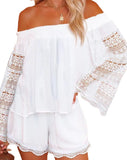 Aari Cotton Off The Shoulder Top - White PROM-001