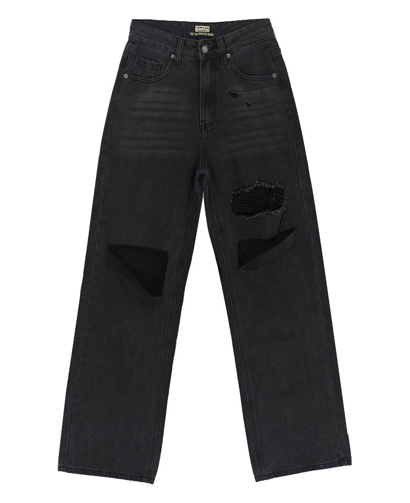 Darkest Hour Ripped Straight Leg Jeans - Black Ins Street