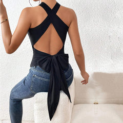 X Marks The Spot Knit Tie Tank Ins Street