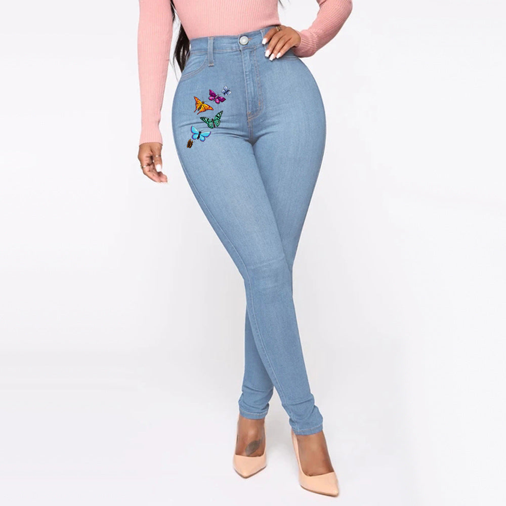 Nature's Angels Butterfly Mom Jeans - Medium Blue Wash Ins Street