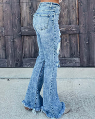 Cannon High Rise Distressed Straight Leg Denim - FINAL SALE Ins Street