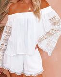 Aari Cotton Off The Shoulder Top - White PROM-001