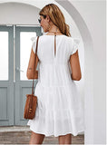 Baise Pocketed Tiered Mini Dress - Ivory InsStreet