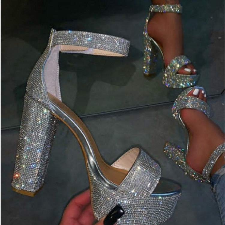 It's Party Time Rhinestone Platform Heels insstreet