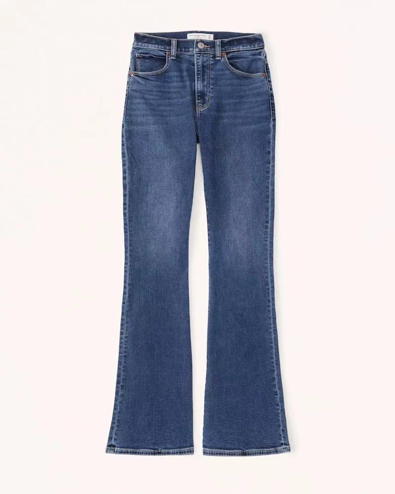 Vintage High Rise Classic Flare Jeans - Light Blue Wash Ins Street