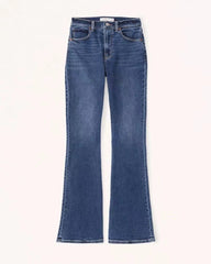 Vintage High Rise Classic Flare Jeans - Light Blue Wash Ins Street