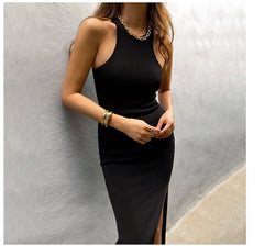 Simple And Sexy Charming High-Slit Midi Dress InsStreet