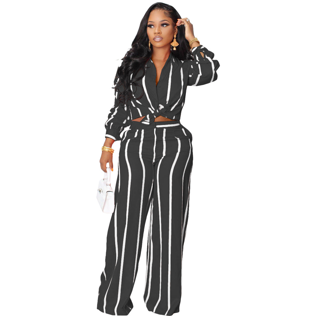 Ferrara Striped Tie Jumpsuit Ins Street