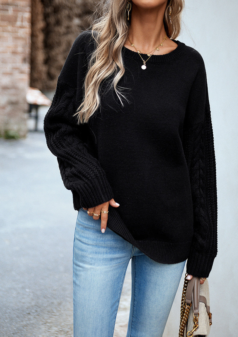 Alesso Ribbed Sleeve Knit Sweater - Black - FINAL SALE ON T-001