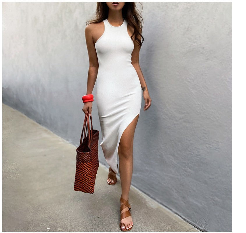 Simple And Sexy Charming High-Slit Midi Dress InsStreet