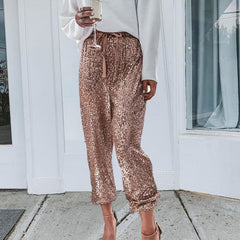 All Ritz Pocketed Sequin Crop Pants - Plum - FINAL SALE LIST-001