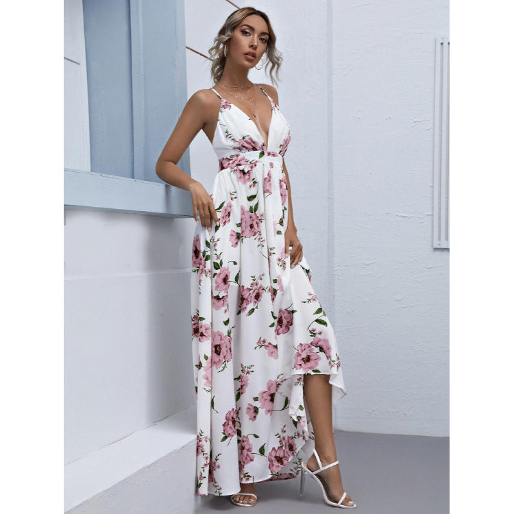 Julian Floral Stylish Chiffon A-Line Dress InsStreet