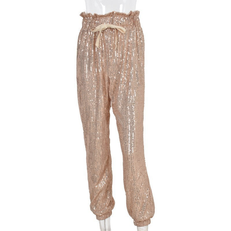 All Ritz Pocketed Sequin Crop Pants - Plum - FINAL SALE LIST-001