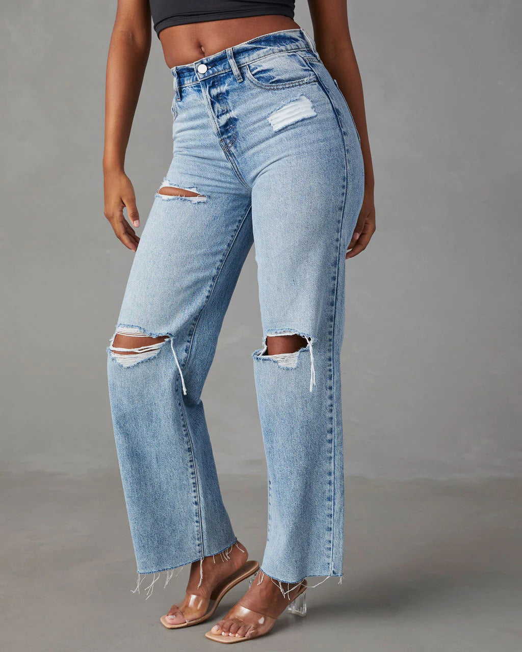 Beverly High Rise Distressed Denim InsStreet