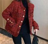 Waltham Pocketed Tweed Jacket - Red Ins Street