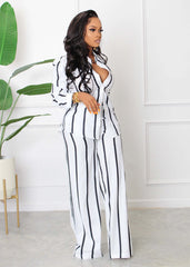 Ferrara Striped Tie Jumpsuit Ins Street