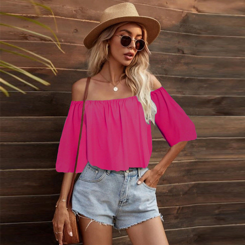 June Off The Shoulder Billowed Top - Rose - FINAL SALE Ins Street