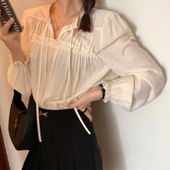 Majestic Ruffle Tie Blouse Ins Street