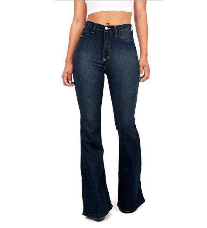 Janelle High Waist Trouser Flare Jean - Indigo Ins Street