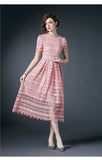 You Are Invited Crochet Lace Midi Dress - Clay