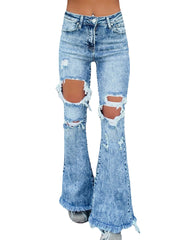 Cannon High Rise Distressed Straight Leg Denim - FINAL SALE Ins Street