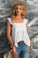 Jody Linen + Cotton Babydoll Top - White Ins Street