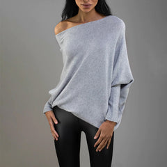 All That Ribbed Cashmere Blend Sweater - Heather Grey - FINAL SALE OLIV-001