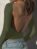 Kyra Backless Knit Bodysuit - Olive Ins Street