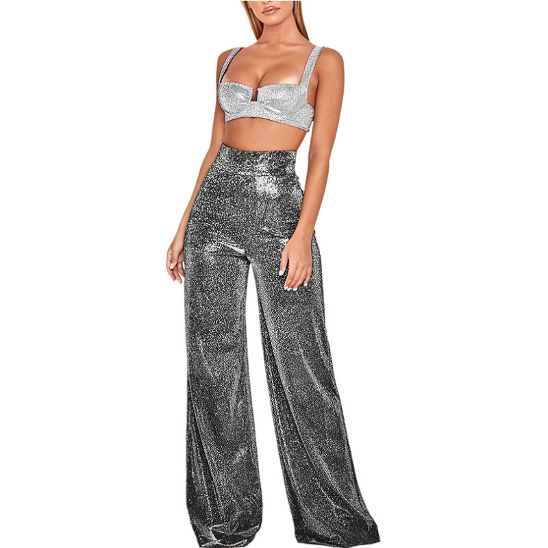 City Nights High Rise Belted Sequin Trousers - FINAL SALE ON T-001