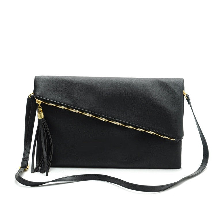 Stella Crossbody Envelope Zip Clutch - Black Ins Street