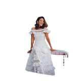 Sacha Cotton Linen Crochet Tiered Midi Dress - White Ins Street