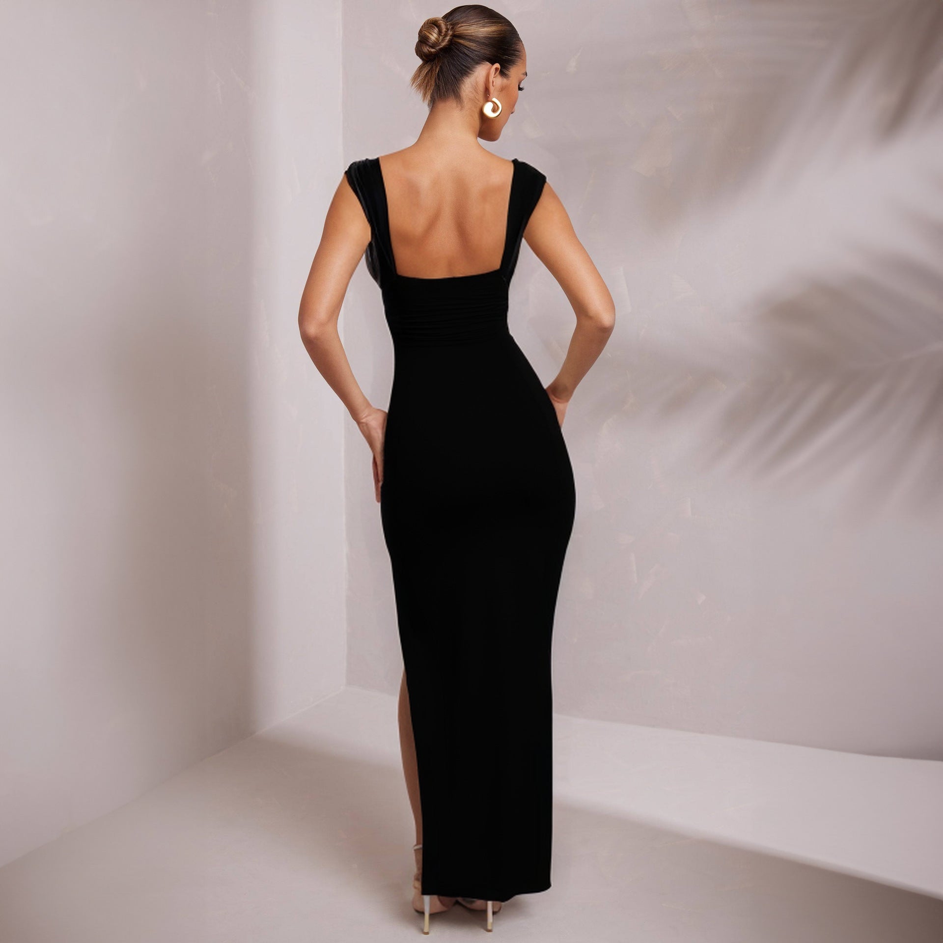 High Slit Bodycon Maxi Dress InsStreet