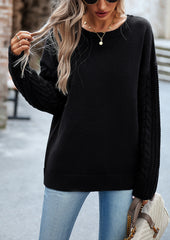 Alesso Ribbed Sleeve Knit Sweater - Black - FINAL SALE ON T-001