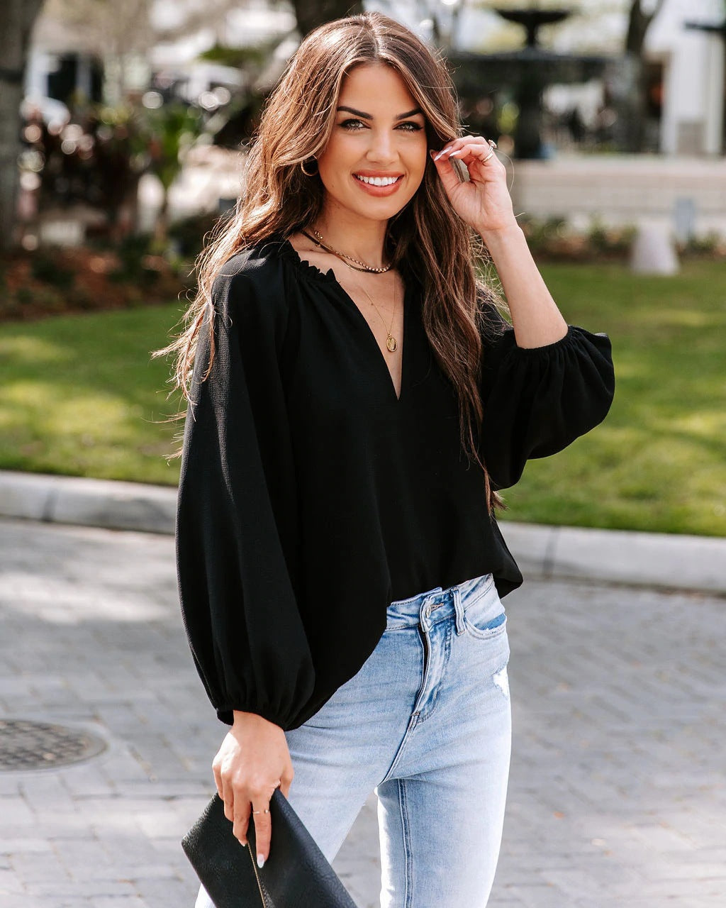 Sheer Bliss Peasant Blouse Ins Street