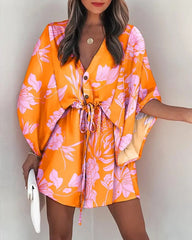 Hartman Printed Satin Wrap Romper Ins Street