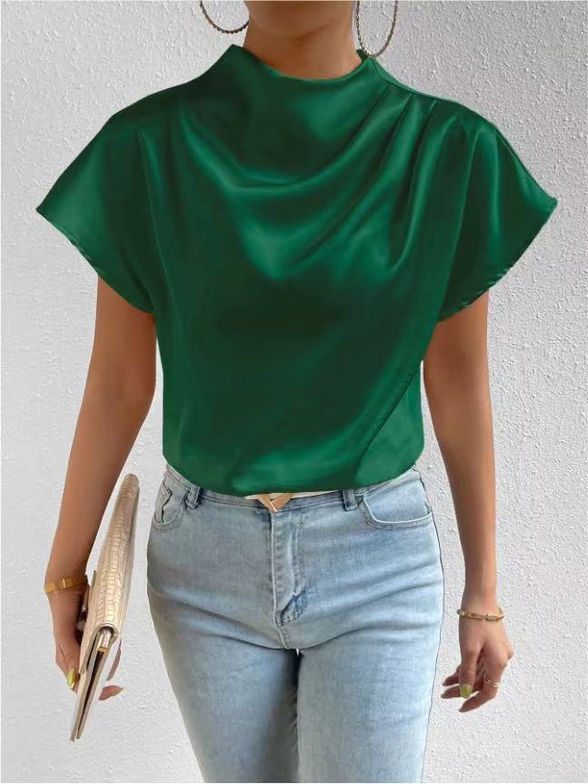 Prestige Satin Cowl Neck Blouse - Sage Ins Street