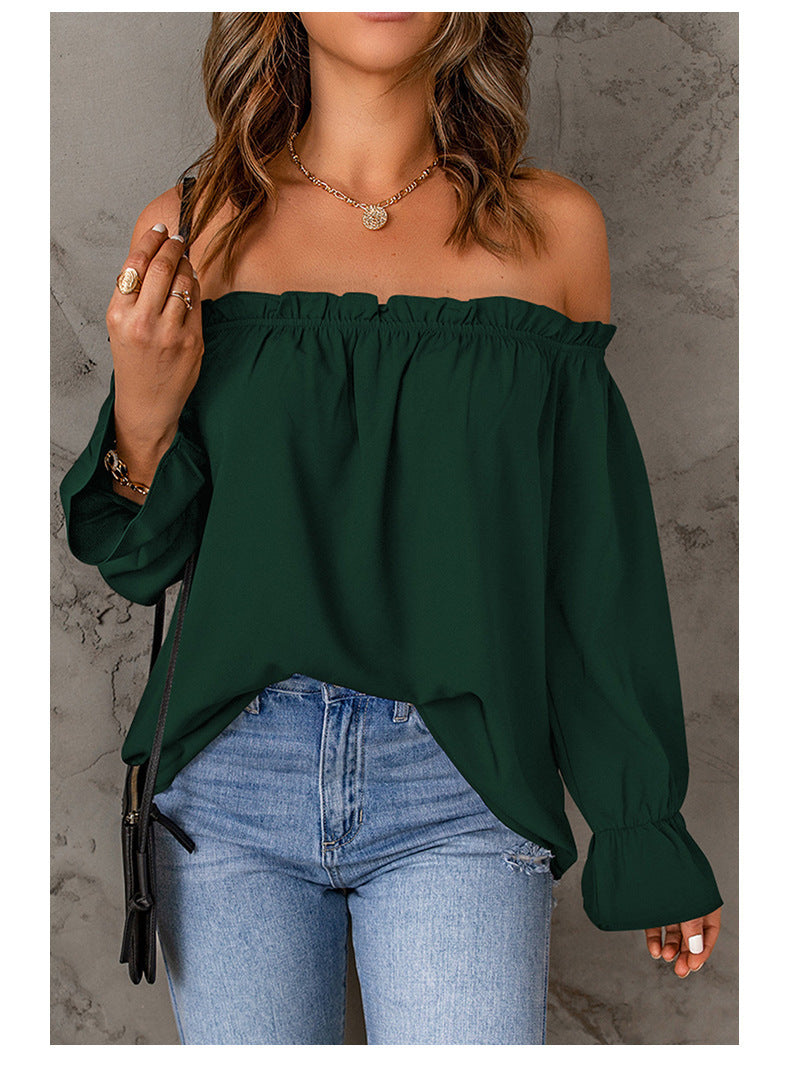 Caydence Chiffon Off The Shoulder Blouse - Wine - FINAL SALE Ins Street