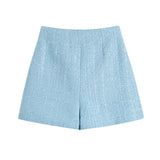 Limon High Rise Tailored Tweed Shorts Ins Street