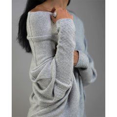 All That Ribbed Cashmere Blend Sweater - Heather Grey - FINAL SALE OLIV-001