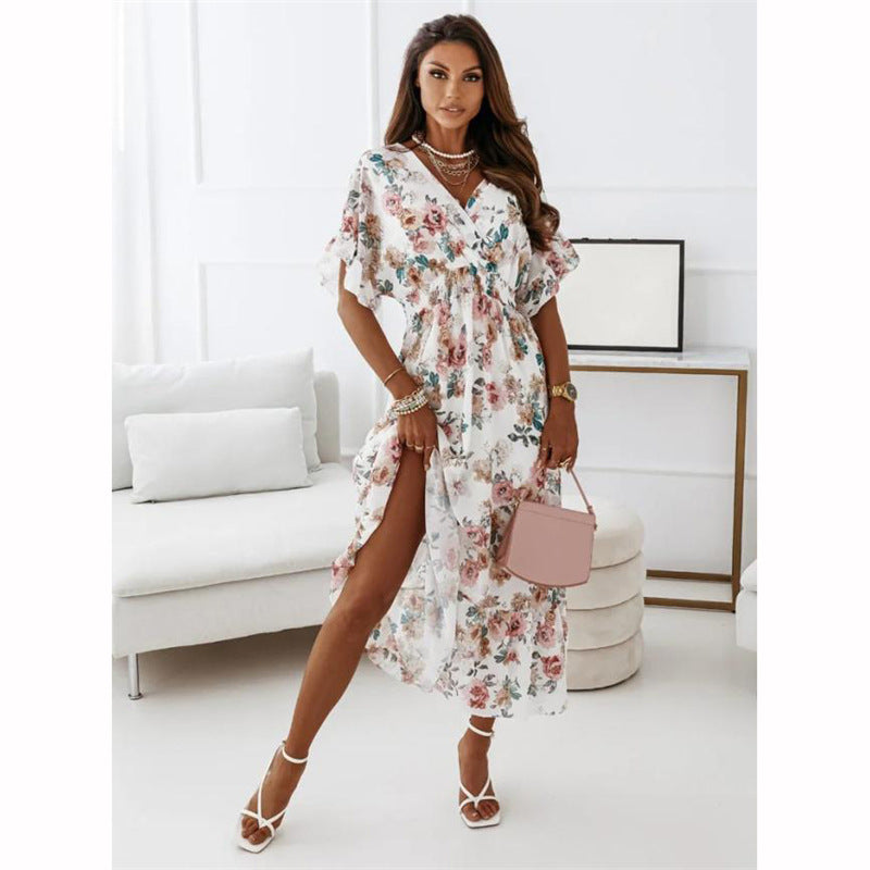 Amelia Floral Kimono Maxi Dress DRES-001