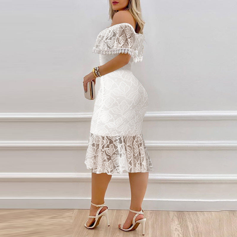 Stunner In Stylish Lace Midi Dress InsStreet