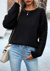 Alesso Ribbed Sleeve Knit Sweater - Black - FINAL SALE ON T-001