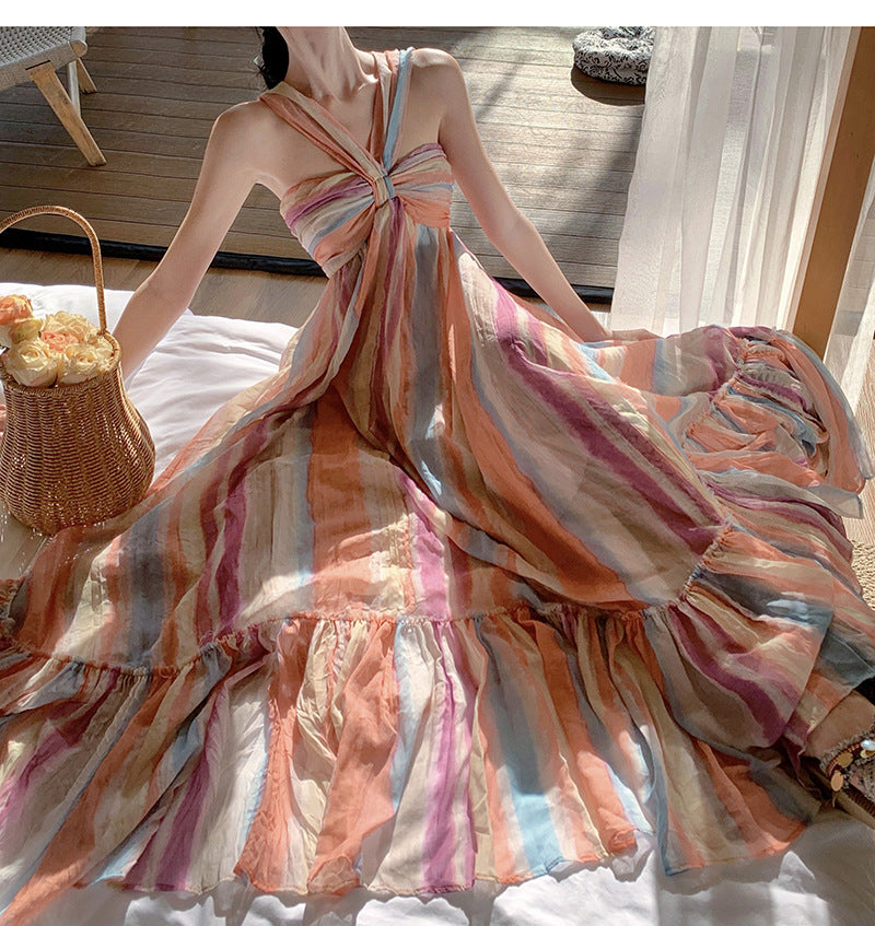 Angel Island Striped Maxi Dress FATE-001