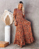 Anella Smocked Floral Maxi Dress DRES-001