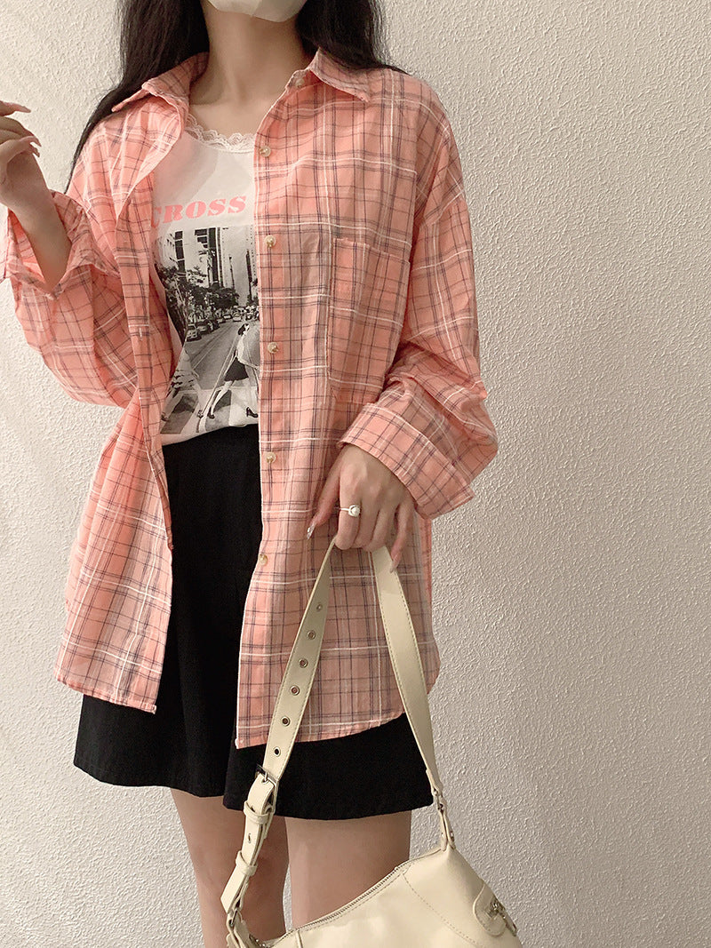 Monday Cotton Plaid High Low Shirt - Mocha Ins Street